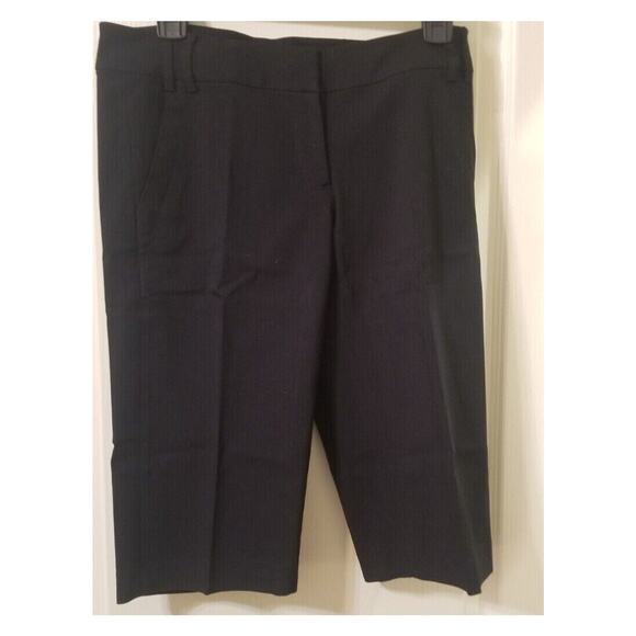 Sele Black Bermuda Shorts Nylon Rayon Spandex Button Zip Hook Eye Close Size 5/6 - Picture 1 of 8